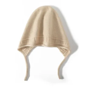 Gorro con capucha de cachemira suave para mujer con lazos Gorro con orejeras de cachemira