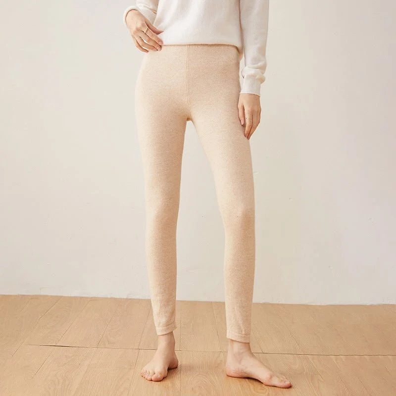 Leggings de cachemira para mujer Pantalones de cachemira de cintura alta Pantalones de cachemira suave - Imagen 6