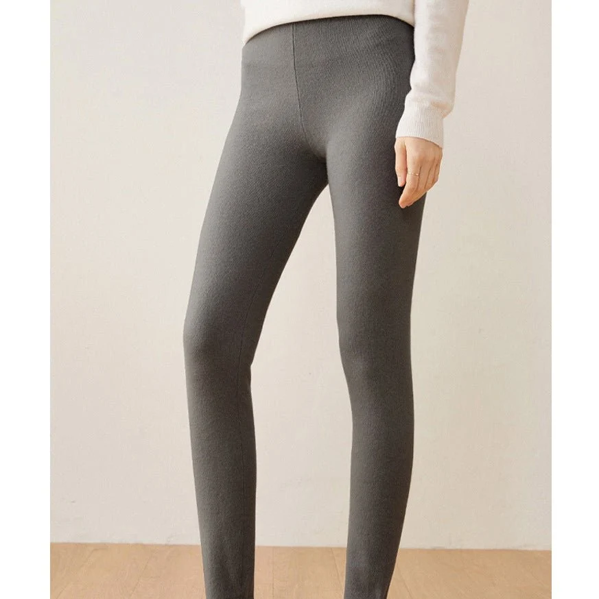 Leggings de cachemira para mujer Pantalones de cachemira de cintura alta Pantalones de cachemira suave - Imagen 7