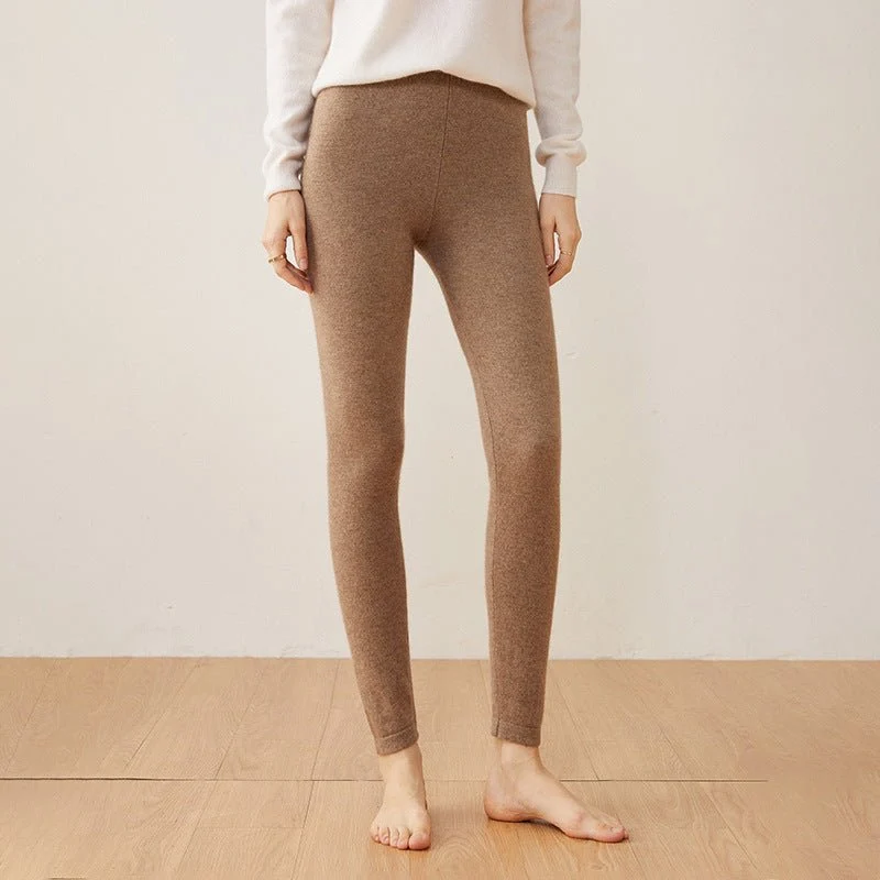Leggings de cachemira para mujer Pantalones de cachemira de cintura alta Pantalones de cachemira suave - Imagen 4