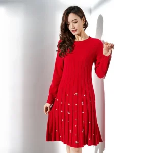 Vestido de punto de cachemir de mujer