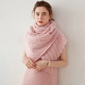 Chal de cachemira para mujeres con paneles de campos de camisas de cachemira