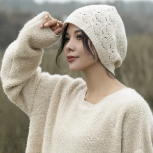 Sombreros de cachemira recortados para mujeres Cálme de cachemira de gorro