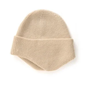Sombrero de cachemira con ala doblada para mujer Sombrero de cachemira acanalado