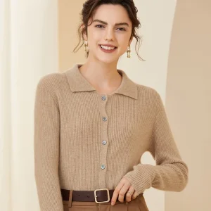 Cubierta de collar de cárdigan de punto de punto de punto