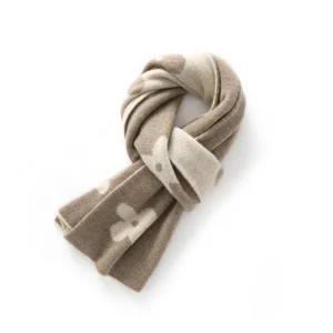 Bufanda larga de cachemira para mujer Bufanda reversible de punto de cachemira floral