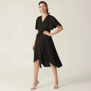 Vestido de seda pura para mujer vestidos de seda de manga corta