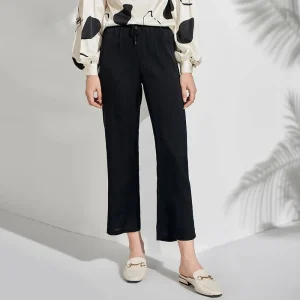 Pantalones de seda pura para mujer Pantalones de seda de trabajo informales recortados
