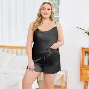Camisole de seda para mujeres Set Plus Cowl Neck 100% Silk Camisolas