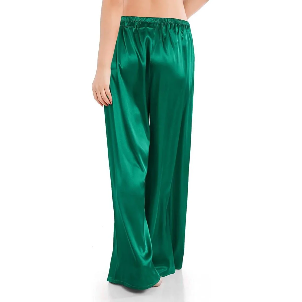 Pantalones de pijama de seda para mujer Pierna ancha de seda pura suelto de seda - Imagen 9