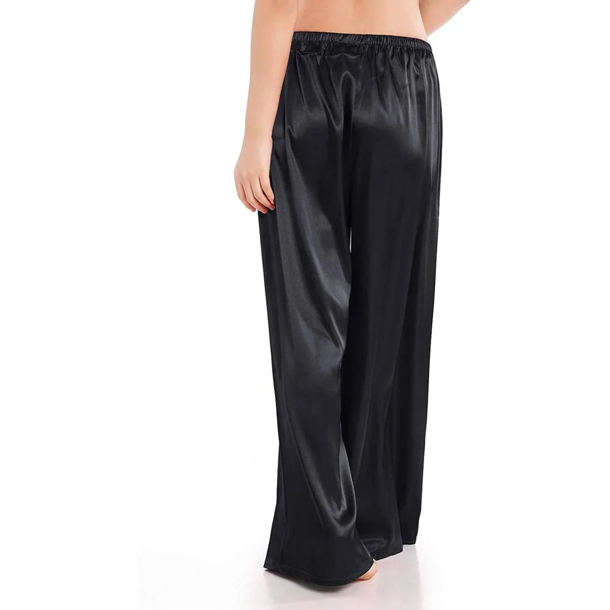 Pantalones de pijama de seda para mujer Pierna ancha de seda pura suelto de seda - Imagen 3