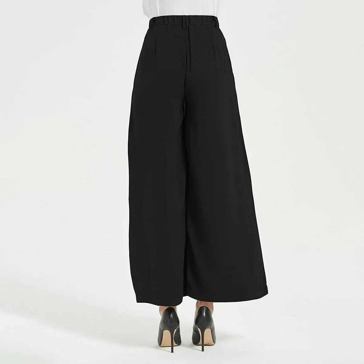 Pantalones de seda para mujer Pantalones de seda sueltos de cintura alta con bolsillos - Imagen 5