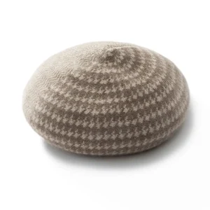 Pure Cashmere Cashmere Houndstooth Boina a cuadros Cheatmere Pintor Hat