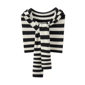Bufanda con capucha de cachemira a rayas para mujer Abrigo de punto de cachemira con sudadera con capucha