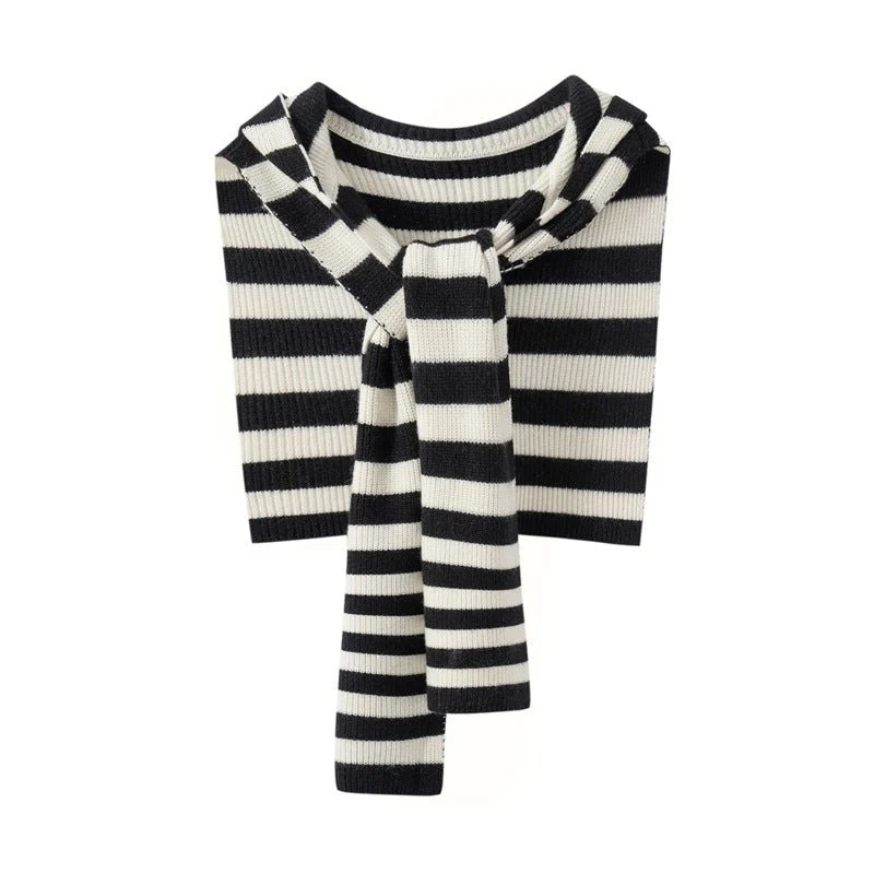 Bufanda con capucha de cachemira a rayas para mujer Abrigo de punto de cachemira con sudadera con capucha