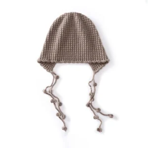 Gorro de punto de cachemira con borlas para mujer, gorro de cachemira, corbatas colgantes