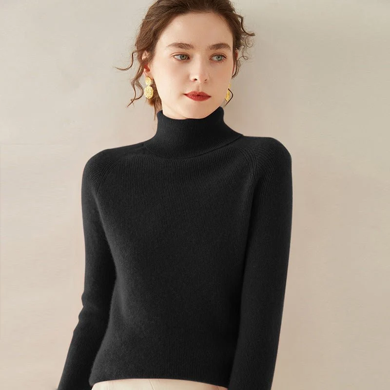 Womens Turtleneck Cashmere Sweater Long Sleeve Cashmere Tops Multi Colors - Imagen 8