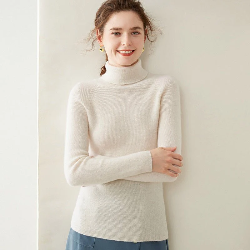 Womens Turtleneck Cashmere Sweater Long Sleeve Cashmere Tops Multi Colors - Imagen 3