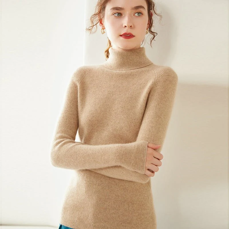 Womens Turtleneck Cashmere Sweater Long Sleeve Cashmere Tops Multi Colors - Imagen 5