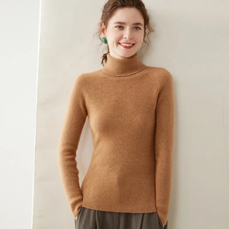 Womens Turtleneck Cashmere Sweater Long Sleeve Cashmere Tops Multi Colors - Imagen 7