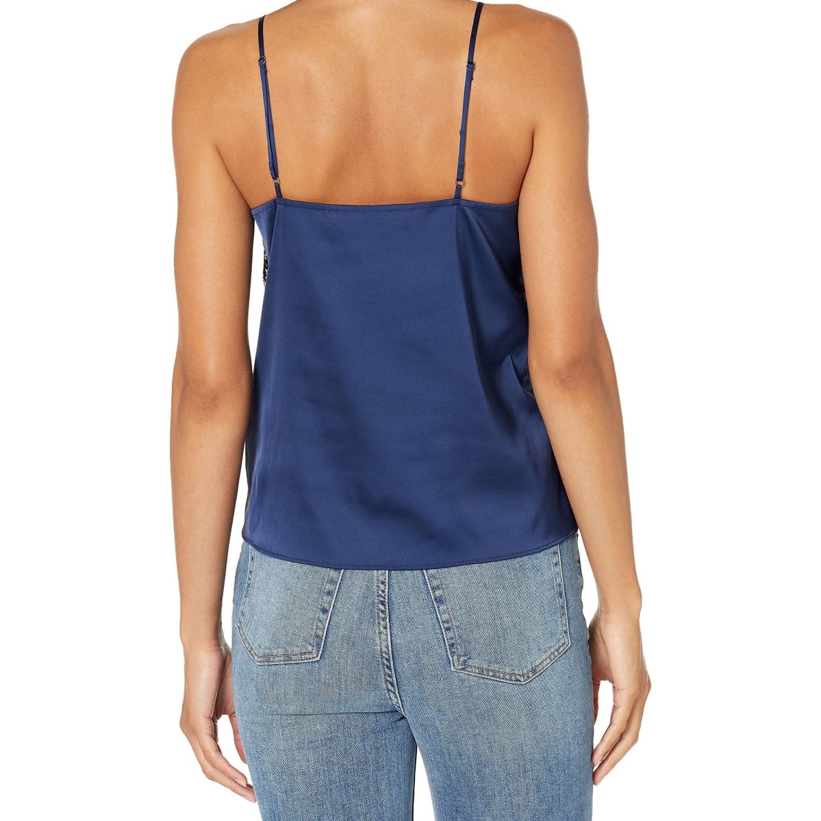 Camisola de seda con cuello en V de mujeres con encaje sin mangas de seda - Imagen 9