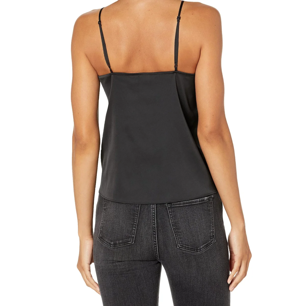 Camisola de seda con cuello en V de mujeres con encaje sin mangas de seda - Imagen 3