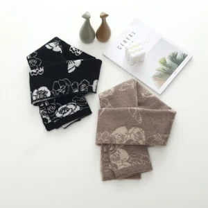 Bufanda floral de cachemira de invierno para mujer Abrigo largo de punto de cachemira